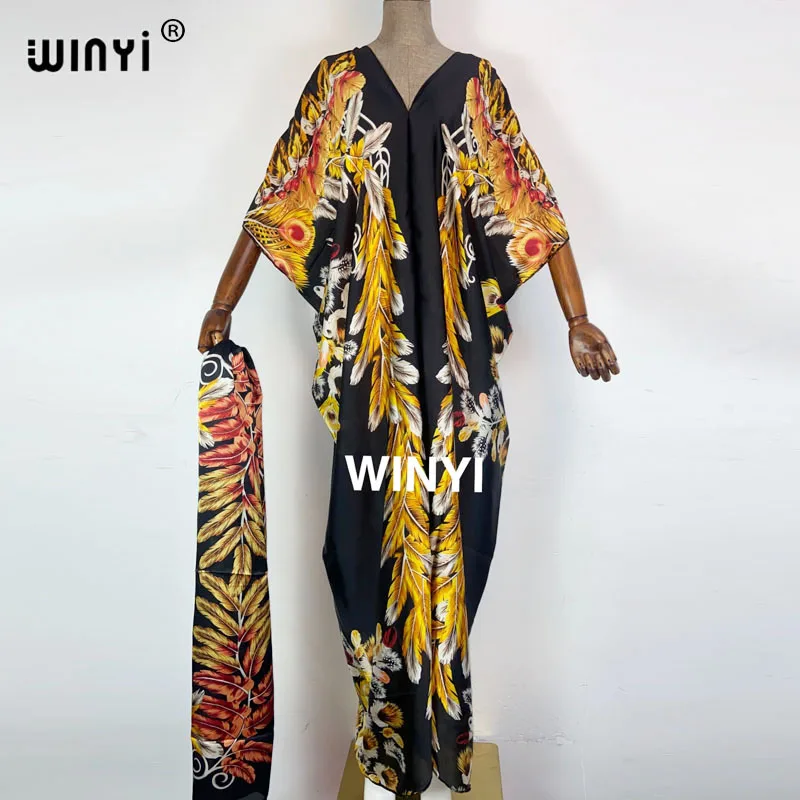 WINYI 2021 Dresses For Women Fashion Design Loose Dress Batwing Maxi Long Femme Vestidos Summer Autumn Party Elegant Dress