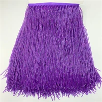 hot 5 meterslot purple tassels fringe trim beads tassel 30 cm wide latin dance diy accessories dress latin ribbon
