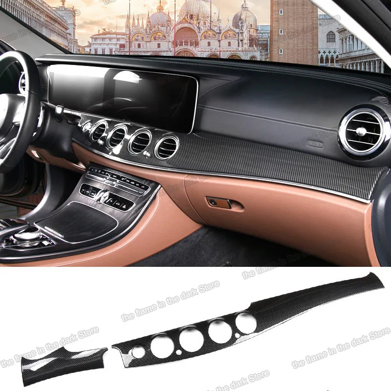 Панель приборной панели из углеродного волокна abs для Mercedes Benz E Class W213 E200 E300 2016 2017