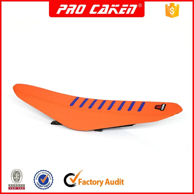 orange Stripe motorcycle leather Gripper Issue Pleated Grip seat cover for KTM SX SXF XC XCF EXC EXCF 200 250 350 450 500 125 |