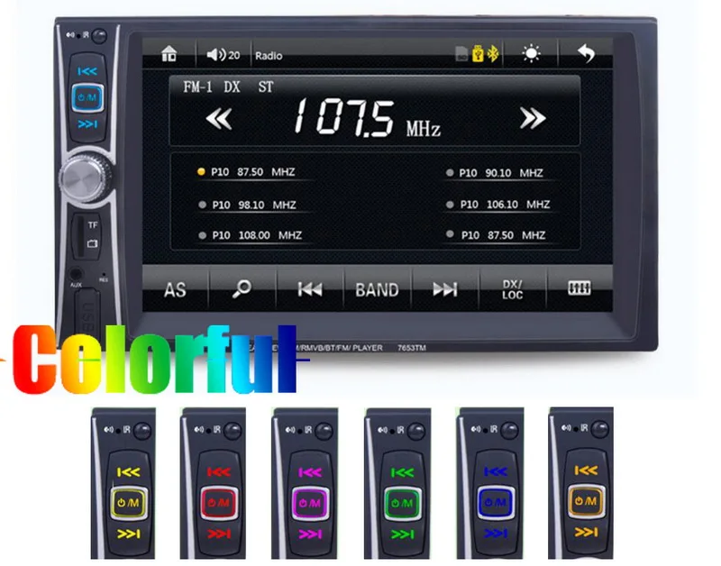 Автомобильное радио Mirror Link 2 Din 6 5 дюйма Android Bluetooth сенсорный экран языков MP5 плеер
