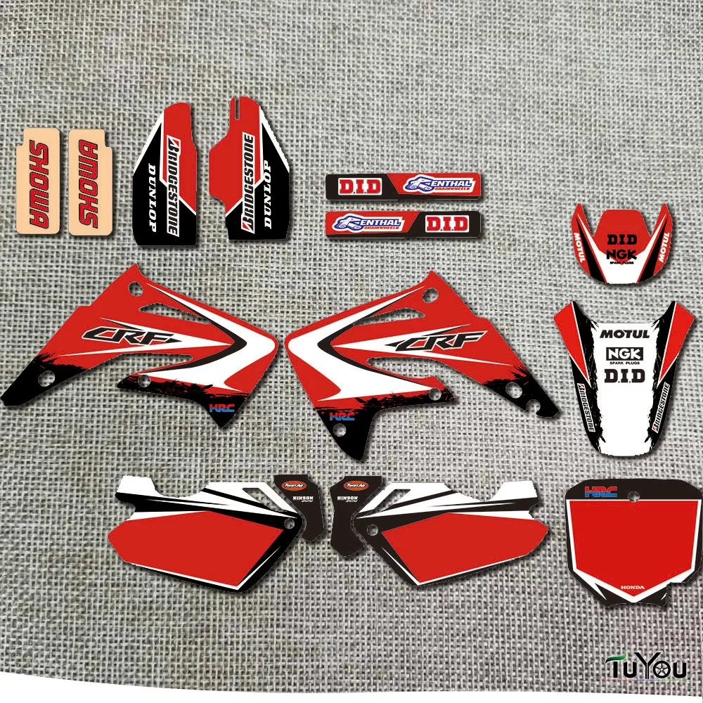 

TOYOU GRAPHICS Personalised Stickers Motorcycle Decos Kits for HONDA CR85 2003 2004 2005 2006 2007 2008 2009 2010 2011 2012