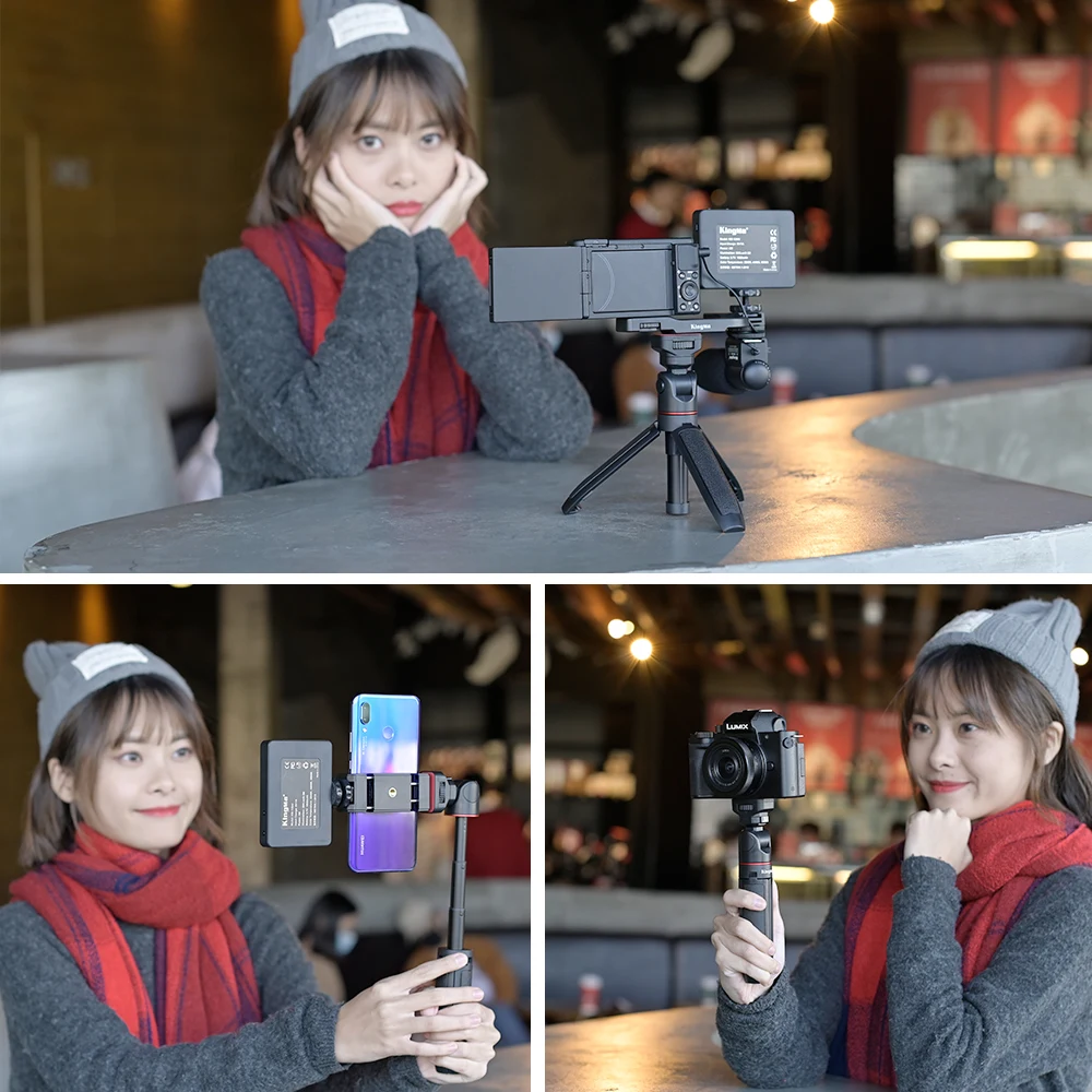 kingma mini extension tripod grip portable selfie stick tripod for gopro hero 109876 mobile phone dslr camera accessories free global shipping