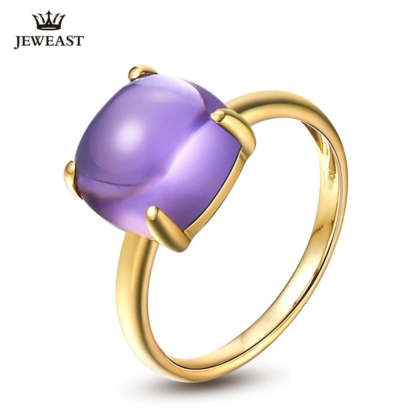 Женское кольцо в форме сердца LSZB из натурального аметиста 18 К чистое золото 2020 |