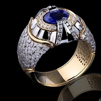 business domineering mens fashion luxury jewelry blue gem engagement wedding ring anniversary birthday party gift size us6 12