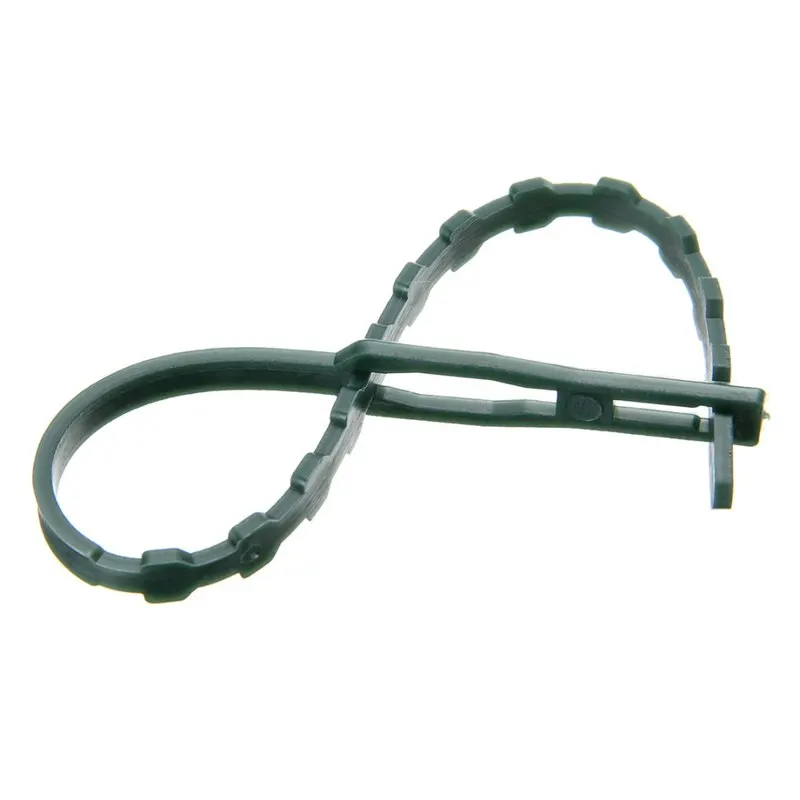 50 шт./лот регулируемые пластиковые кабельные стяжки для растений многоразовые