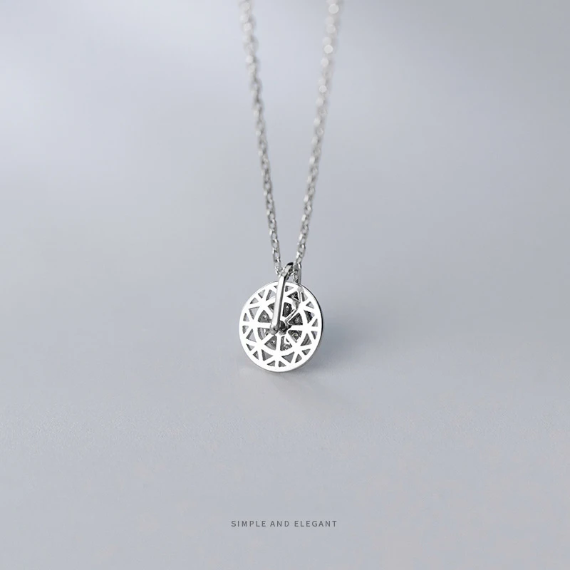 MODIAN подлинное серебро 925 пробы Блестящий Циркон вращающийся диск кулон ожерелье