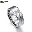 Кольцо JQUEEN мужское из 100% вольфрама, 8 мм, с цирконием