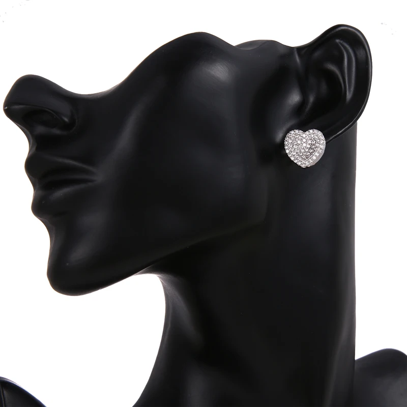 Bettyue Simple Style Heart-shape Lovely Stud Earring With White Cubic Zircon In New Trendy Party Symbol Of Love For Women | Украшения и