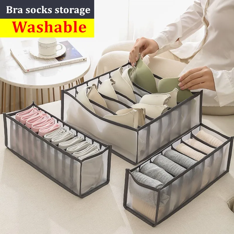 

Multifunction Underwear Drawer Organizers Divider, Socks Bra Organizer and Storage Boxes for Lingerie, Bra, Undies Containers