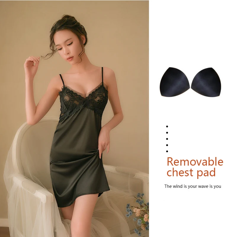 

Женская пижама, кружевная атласная Шелковая пижама, сексуальный эротический Топ, нижнее белье, ночная рубашка Babydool