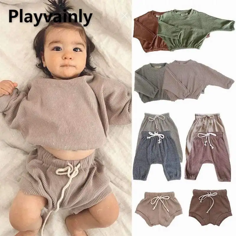 

Boys Girls T-shirts 2021 New Baby Thread Cotton Long Sleeve T-shirts Children Clothing E10016