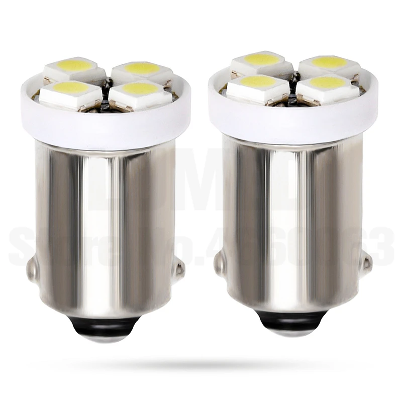 

100x BA9S LED T2W T3W T4W Car Light Bulb 4 10 LED 1210 3528 SMD Auto LED Trunk Lights License Plate Lamp DC 12V