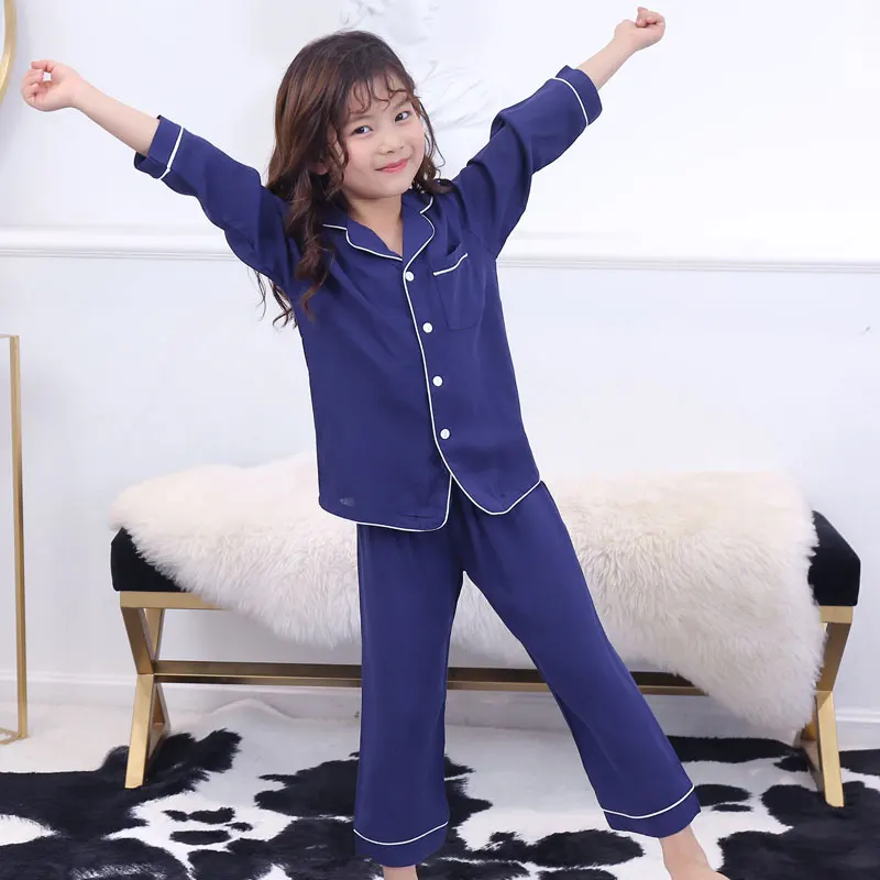 Весенне осенние детские пижамы Комплекты одежды Топы и штаны Комплект из 2