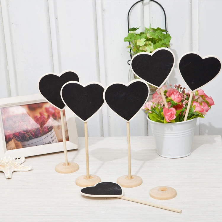 

Mini Wooden Chalkboard Rectangle Heart Shape Message Number Tag Signs Cute Backboard Wedding Table Decor Party Supply Tools New