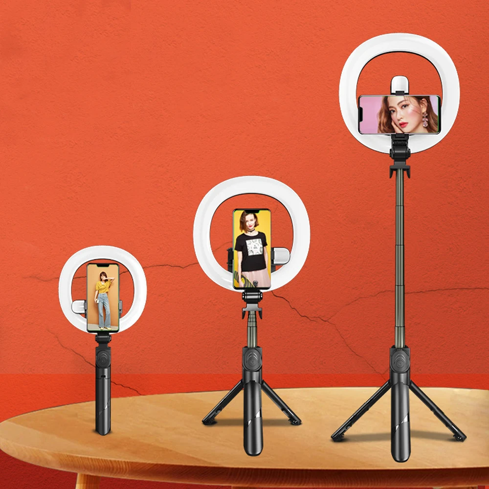 Беспроводная кольсветильник селфи палка 5 в 1 мини штатив с поддержкой Bluetooth