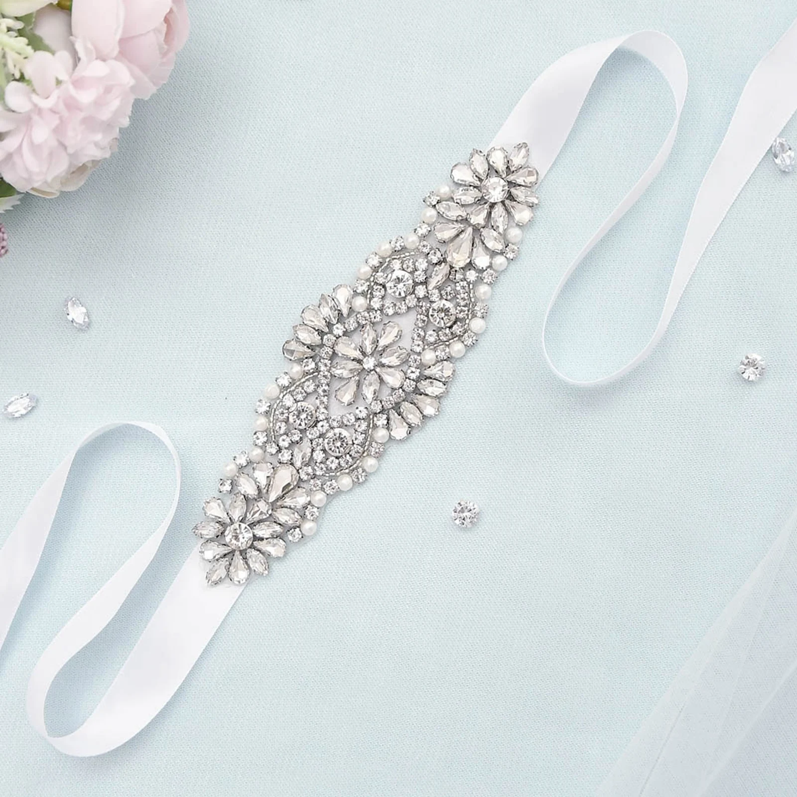 

S394 Handmade Rhinestone Wedding Belt Bridal Bridesmaid Dress Accessories Wedding Dress Belt Mariage Sash Evening Dressese Belt