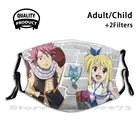 Маска для лица для взрослых и детей с изображением Люси и Нацу