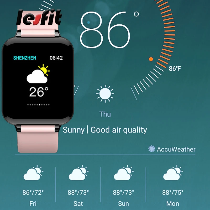 Смарт часы Lesfit Bluetooth B57 водонепроницаемые спортивные с шагомером цифровые умные