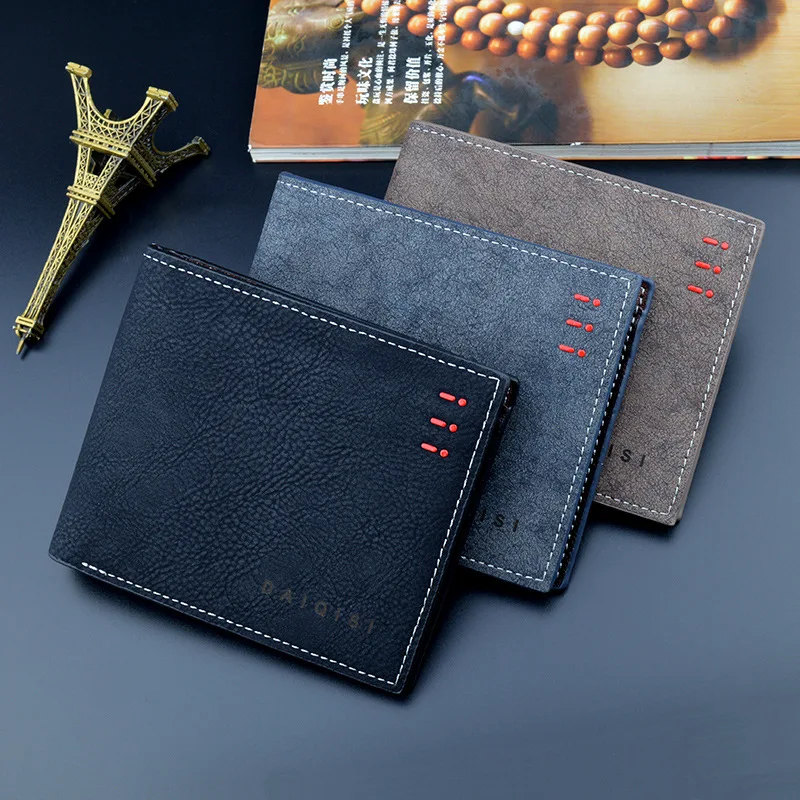 

Minimalist Vintage Nubuck Leather Short Slim Wallet Men RFID Blocking Luxury 2021 Cartera Hombre Pequena Marca Lujo Piel Cuero