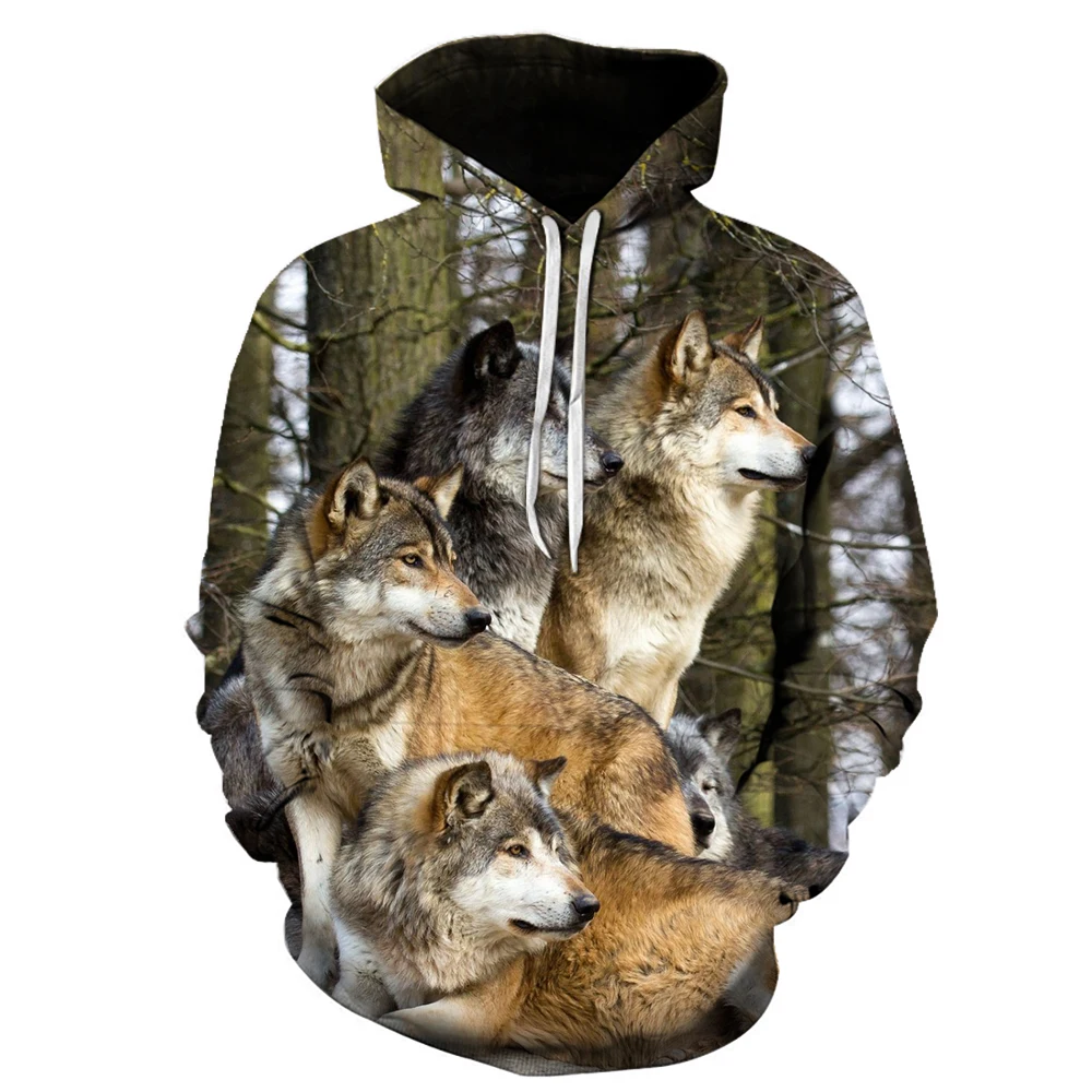 

New Fashion 3D Print Hoodies Funny Unisex Hoodies Wolf animal Print Pullover Sleeve Streetwear Sweatshirt Hoodie mens hoodies