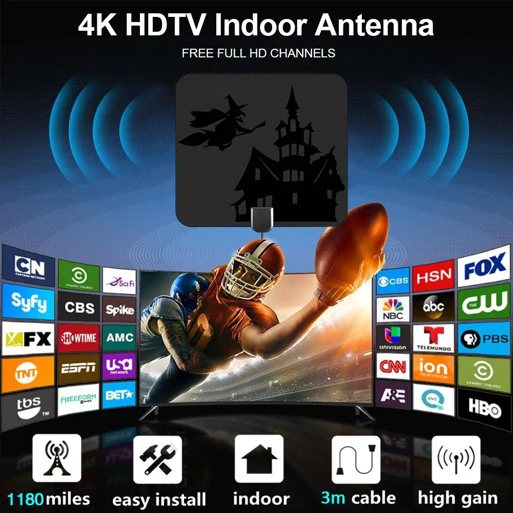Новинка высокое качество 1180 миль 4K цифровая HD ТВ-антенна стандартная для жизни