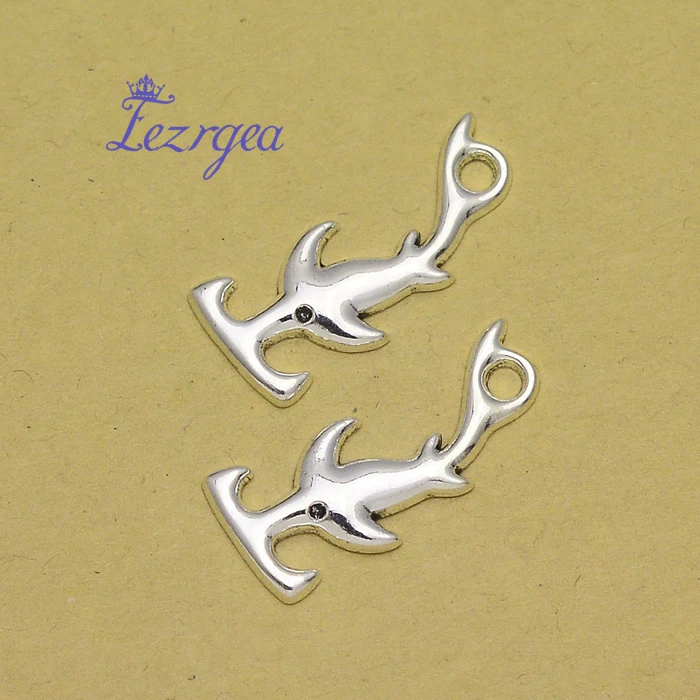 

30pcs/lot--30x13mm Antique Silver Plated Shark Charms Ocean Life Pendants For DIY Supplies Jewelry Making Finding Accessories