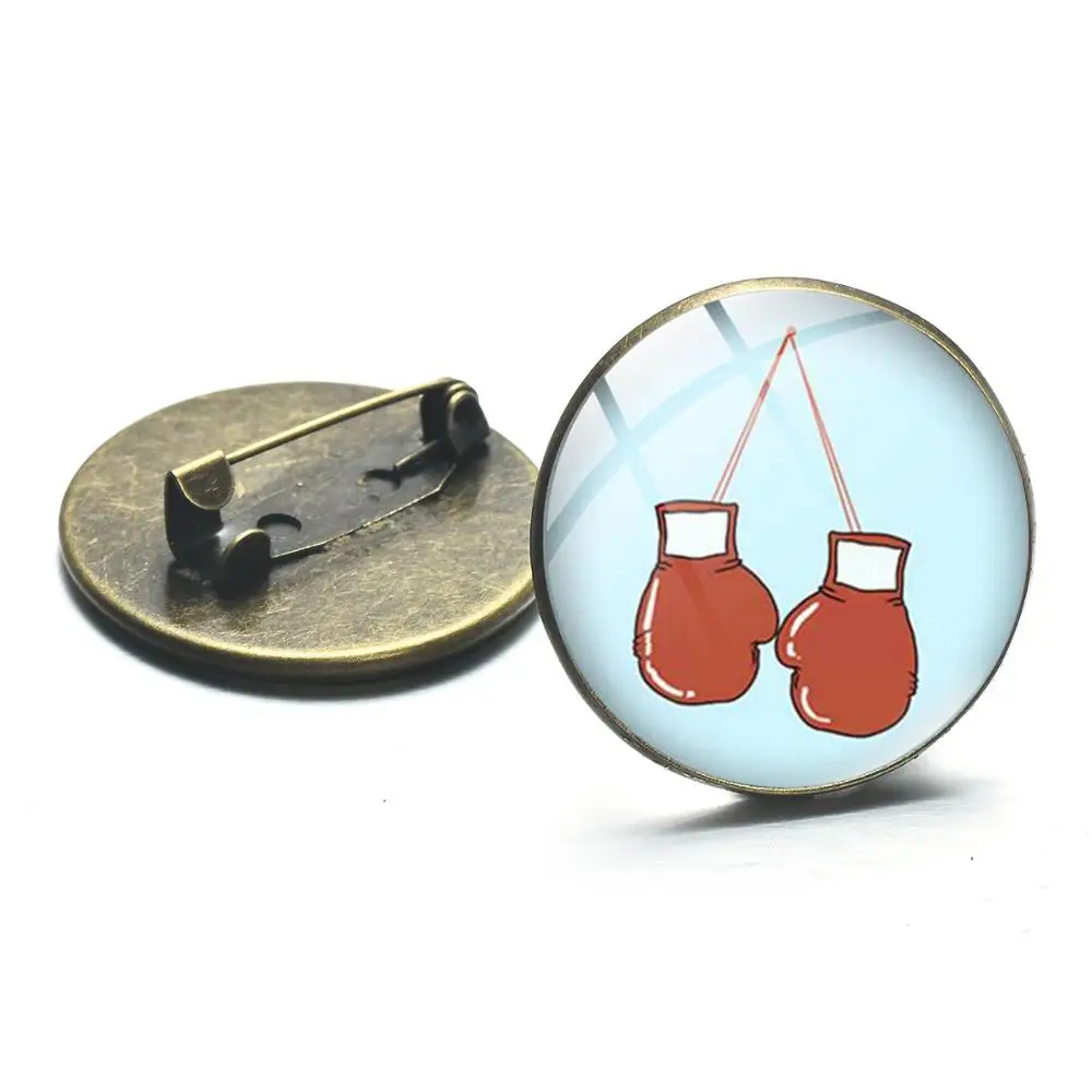 Боксерские перчатки стеклянные Броши с фотографией бронзовый цвет