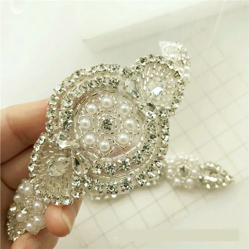 Новый 16 5 см х гламур Стразы для аппликаций 1 шт свадебное платье с поясом пояс