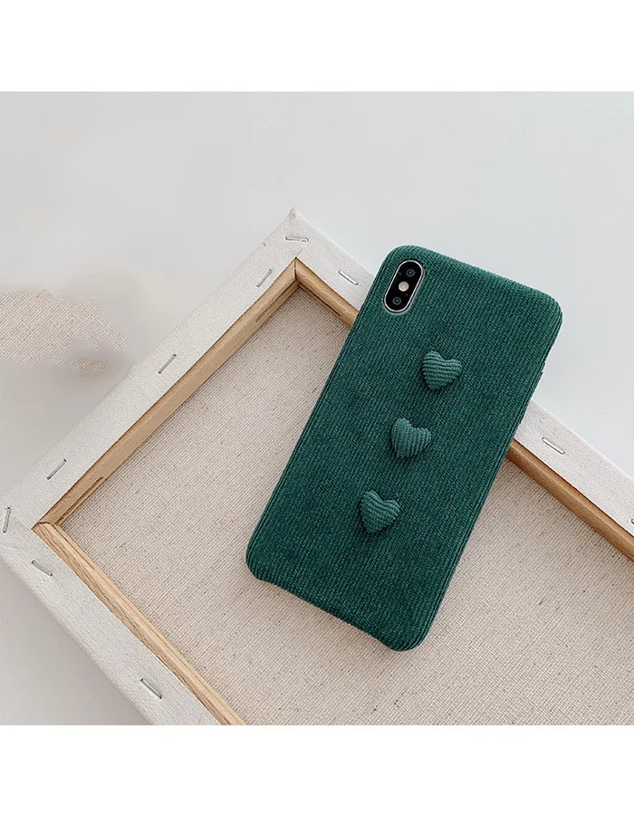 GlamPhoneCase вельвет трехмерный любовь чехол для iPhone X XS Max XR Мягкий силиконовый 7 8 6 6s