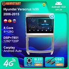 Автомобильный мультимедийный DVD-плеер, DVD-проигрыватель на Android 10, с GPS, Wi-Fi, 4G, радио, DSP, BT, Carplay, для Hyundai Veracruz ix55, 2006-2015, типоразмер 2 Din