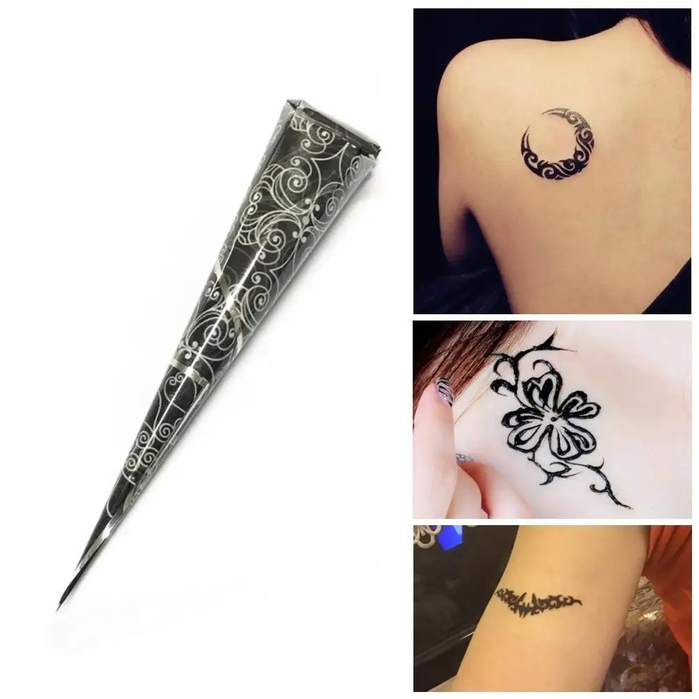 

Temporary Tattoo Kit Black Herbal Henna Cones Body Art Paint Ink DIY Natural Color Temporary Waterproof Tattoo
