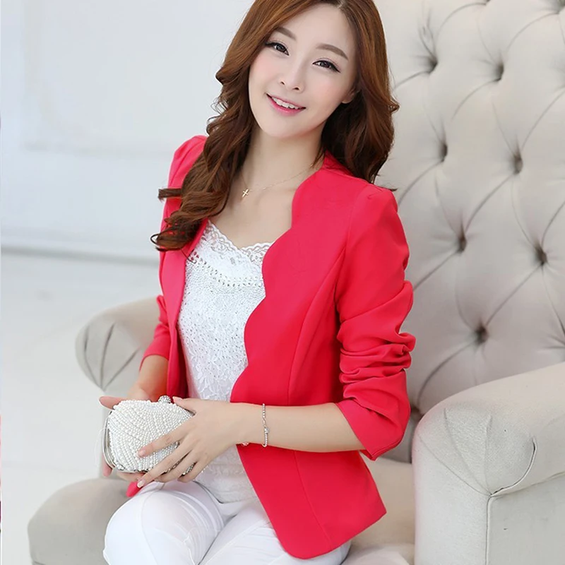 

Large Size 5XL Women Casual Jacket Coat Slim Cardigan Outdoor office Work Suit Basic Jackets Spring Autumn Ladies Outwear Coat
