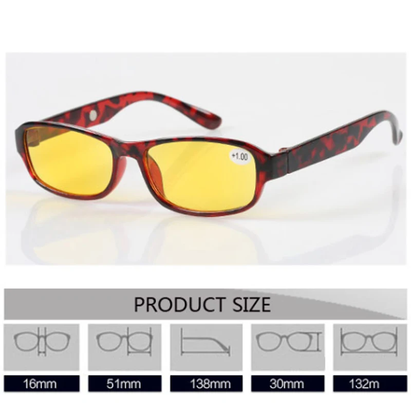 Пресбиопические очки для чтения мужчин и женщин диоптрии в пластиковой оправе с