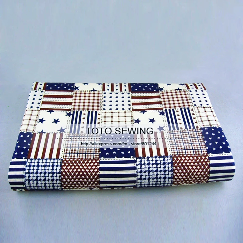 1 метр шикарная маленькая клетчатая звезда и полосатая печатная 100% хлопковая