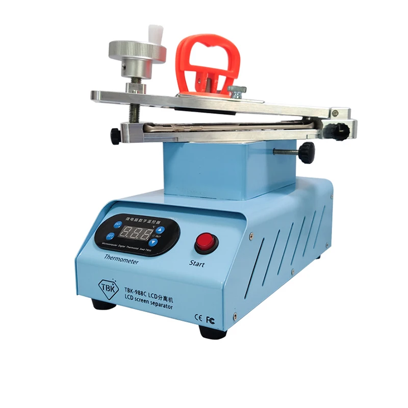 

TBK 988C Flat Edge LCD Touch Screen Rotary Separator Machine Double Vacuum Pumps Max 7 inches For Cleaning Oca Glue