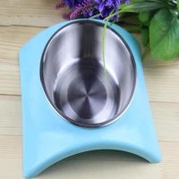 1pc dog dual use food bowl cat bowl teddy bear stainless steel single bowl leak proof dog basin wash basin pet supplies