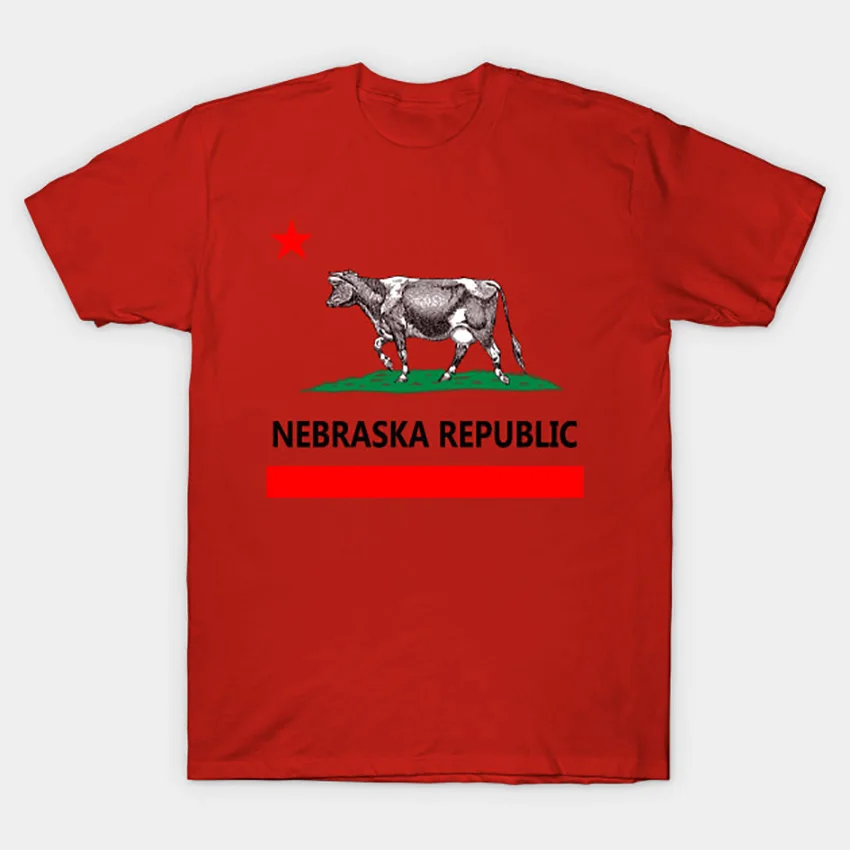 Nebraska republic T Shirt tshirt country city cow retro state international flag united states government america | Мужская одежда