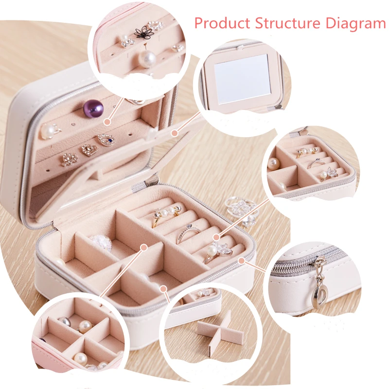 Многофункциональный чехол для хранения ювелирных изделий кожаный Органайзер |