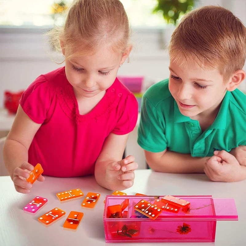 

7 Pcs Dominoes Epoxy Resin Mold Domino Game Toys Silicone Mould DIY Crafts Ornaments Jewelry Casting Tools