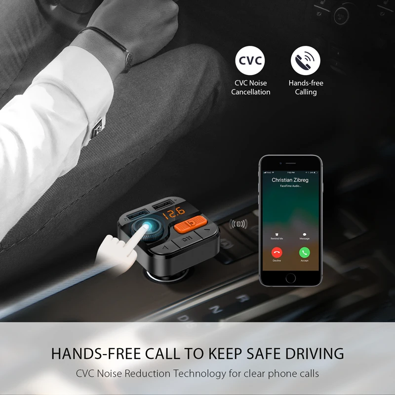 BT82D Bluetooth V5.0 автомобильный комплект MP3-плеер fm-радио Bluetooth Handsfree автомобильный комплект беспроводной fm-передатчик модулятор с USB зарядкой