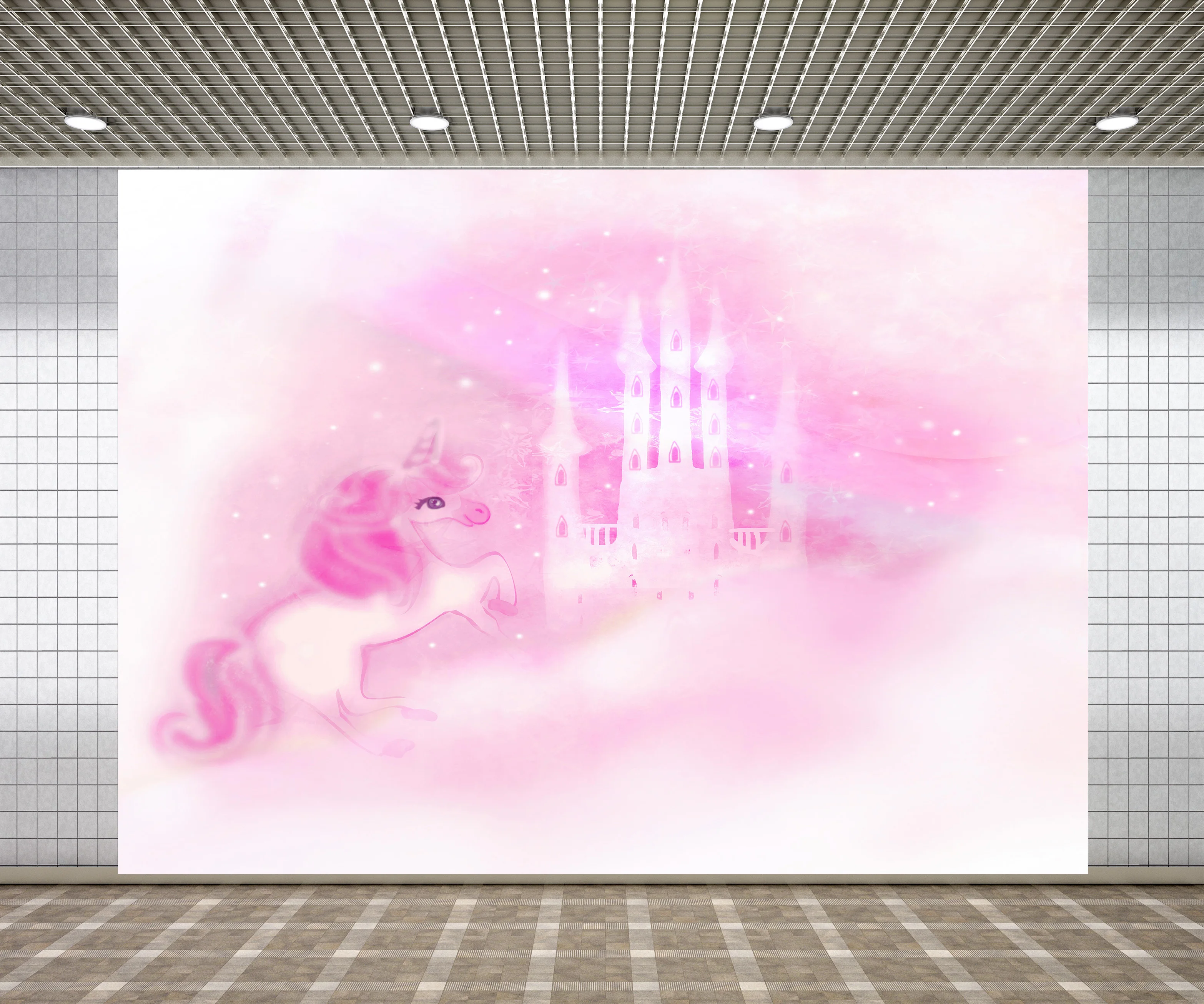 Lyavshi фон с единорогом для День рождения Розовый волшебный замок Фотокабины