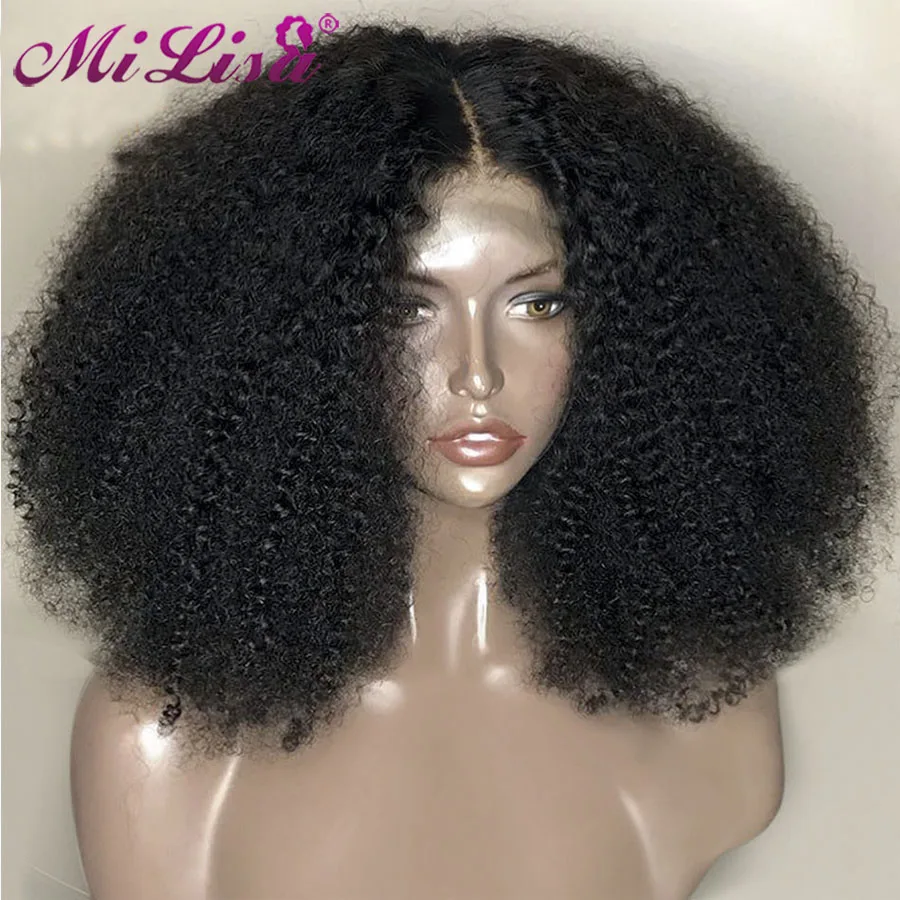 

30 Inch Kinky Curly Human Hair Wig 13x6x1 HD Transparent Lace Frontal Wig Peruvian Natural Preplucked Remy Lace Front Curly Wigs