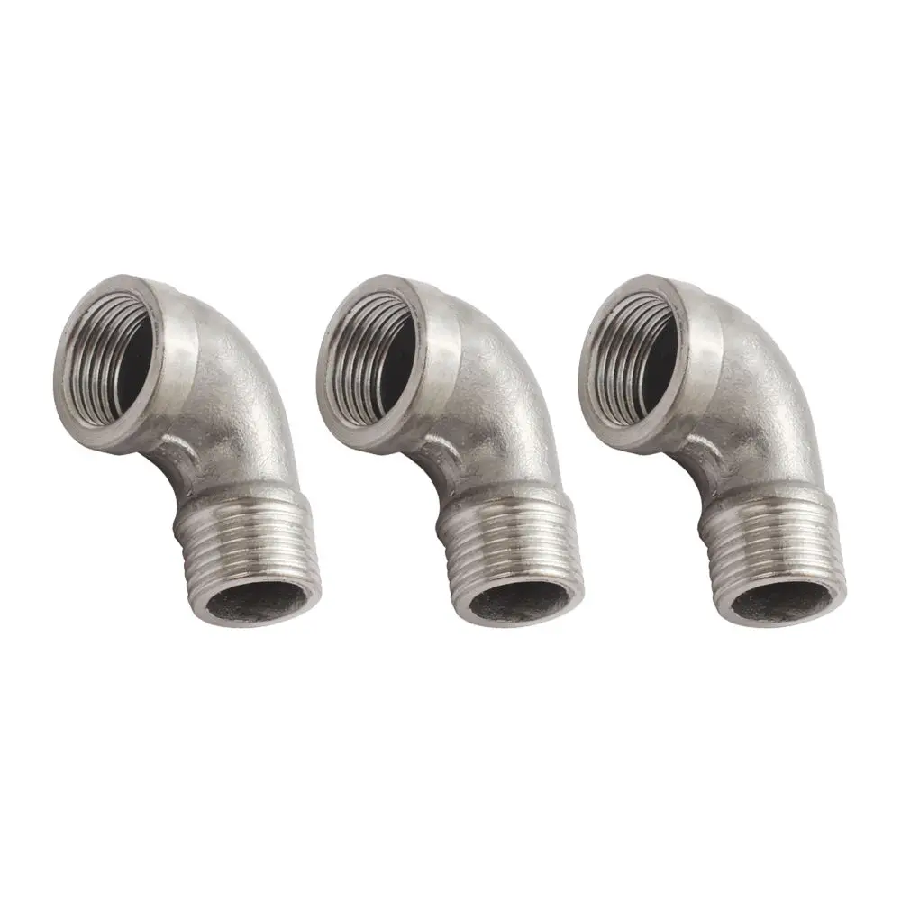 

3pcs 1/2 4 Points Inner And Outer Teeth Elbow Threaded Pipe Fitting Stainless Steel 201