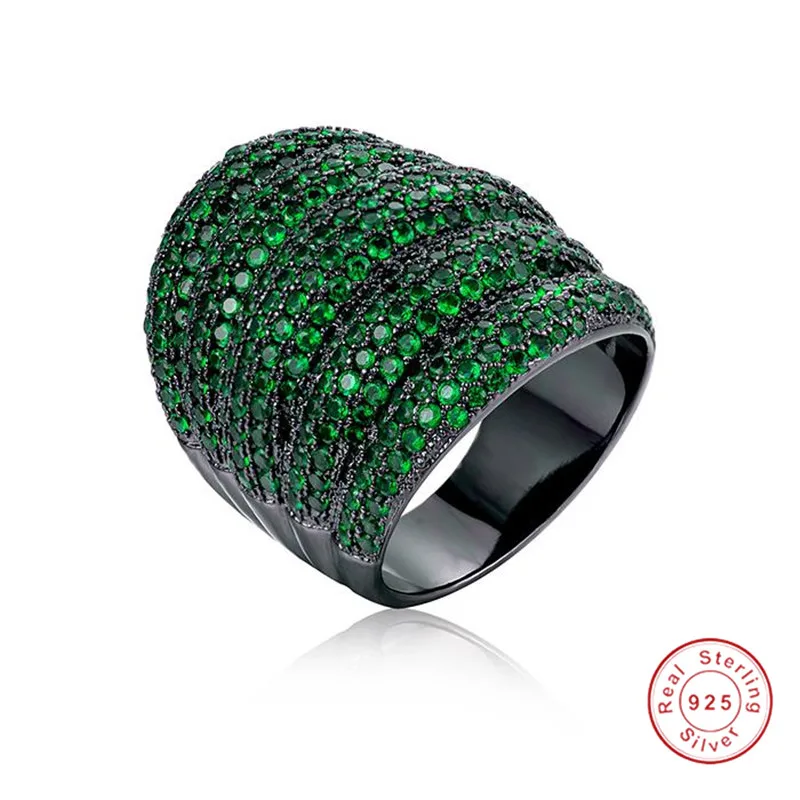 

Luxury Wide Stackable Geometry GREEN stone Rings For Women Wedding Engagement Dubai Bridal Finger Ring Jewelry gift size 5-10