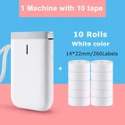 Термопринтер Niimbot для этикеток, белый, 14x22 мм, D11, 10 рулонов