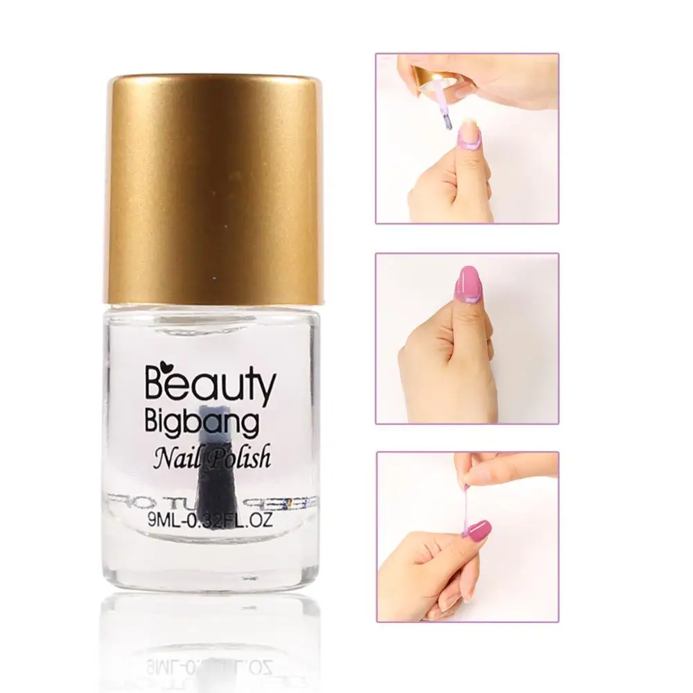 BeautyBigBang 9 мл верхнее покрытие лак для ногтей быстрая сушка для штамповки пластины Базовое покрытие маникюр Лак для ногтей Уход лак для ногтей инструмент для дизайна ногтей