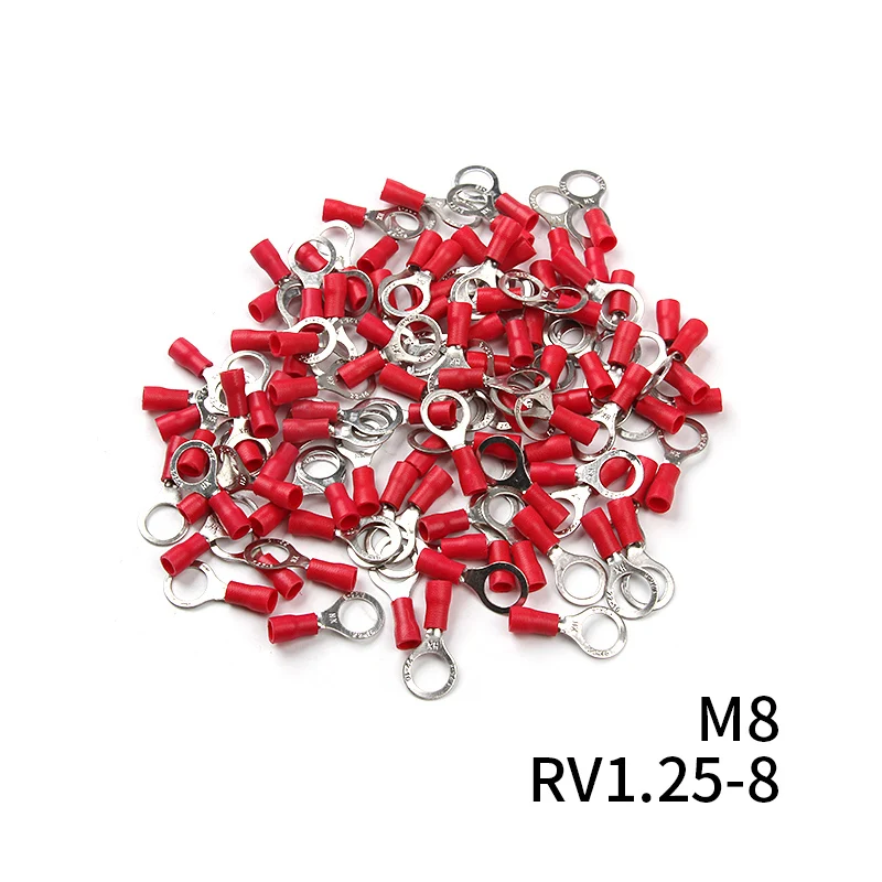 RV1.25 кольцевой изолированный соединитель провода 100 шт. Красный 12-10 AWG обжимные клеммы для электрического кабеля комплект для 0,25-1.65 мм2 (art.: 3a3769cb303) - 3a3769cb303