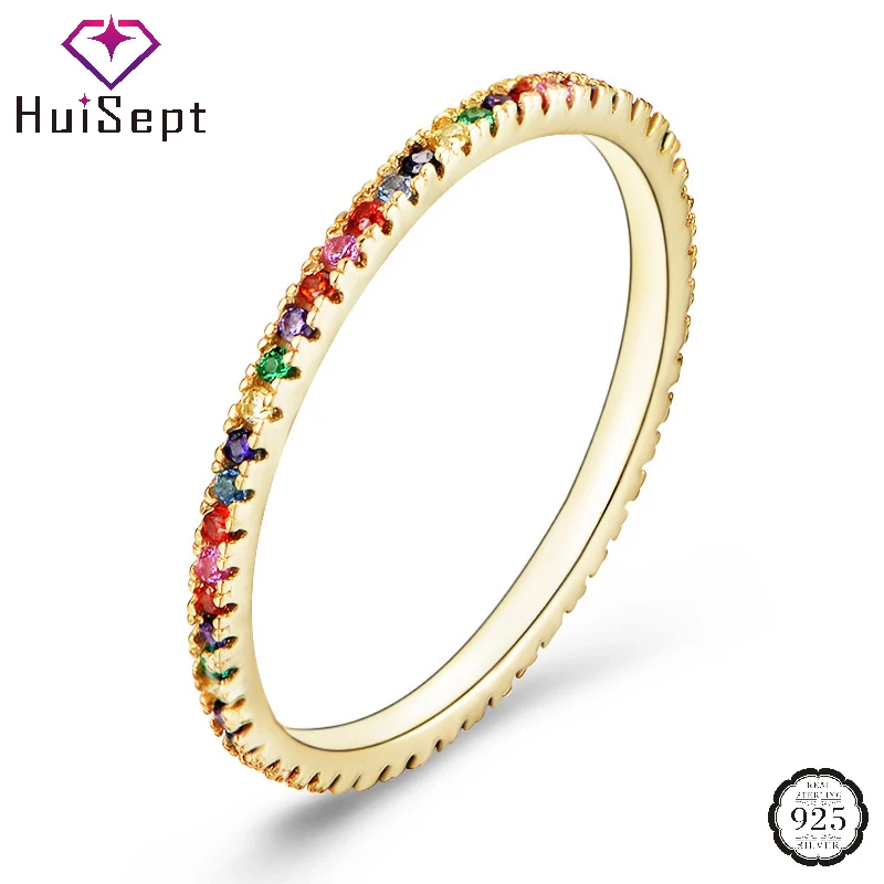 

HuiSept Trendy Finger Ring for Girl 925 Sterling Silver Jewelry with Topaz Gemstone Hand Accessories Wedding Party Women Rings