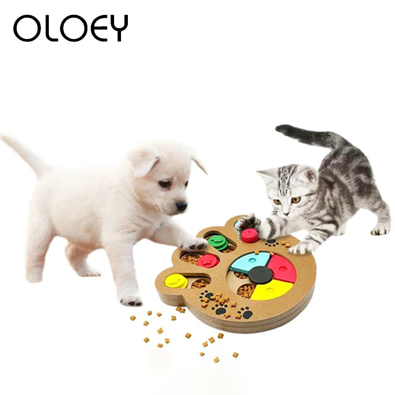 Деревянная кормушка для кошек и собак игрушка тренировки интеллекта ищем еду